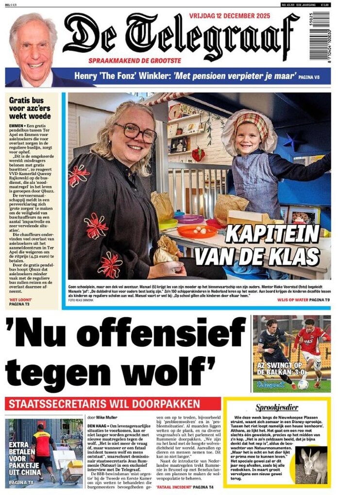Prima Pagina De Telegraaf 12/12/2025