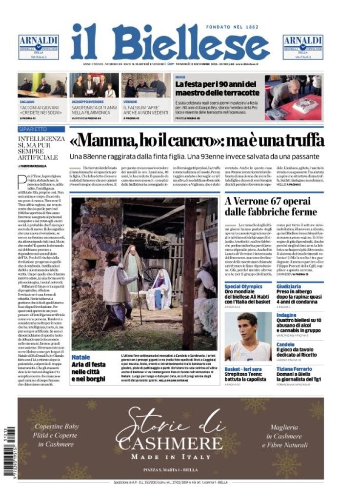 Copertina Il Biellese 12/12/2025
