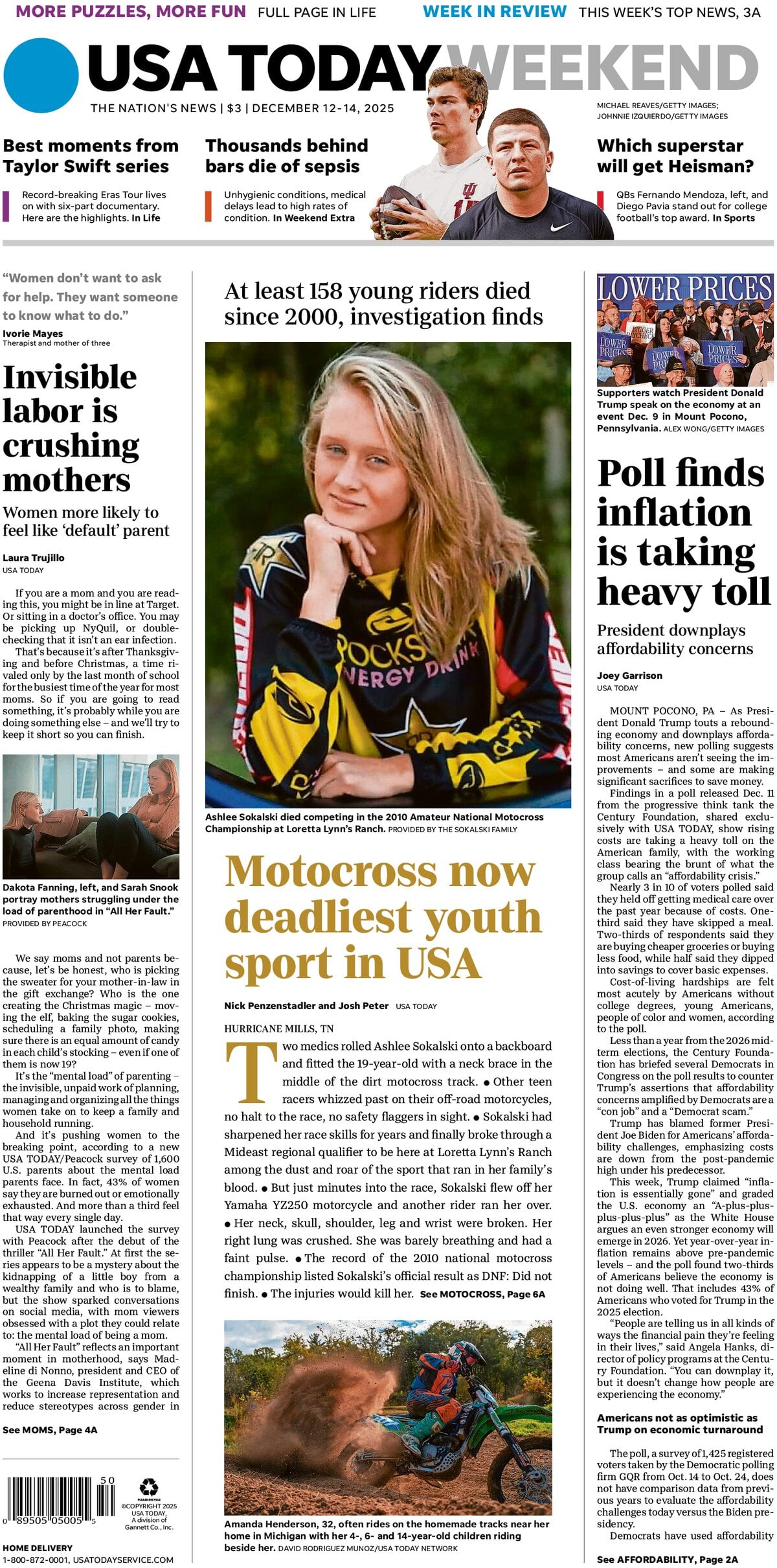 Prima Pagina USA Today 14/12/2025