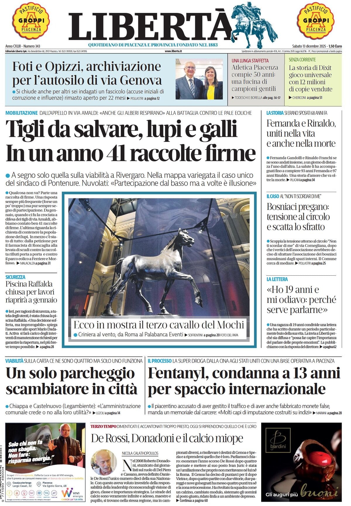 Prima Pagina Libertà (Piacenza) 13/12/2025
