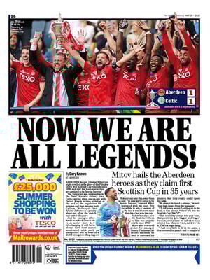 Prima Pagina "Daily Mail SPORT"