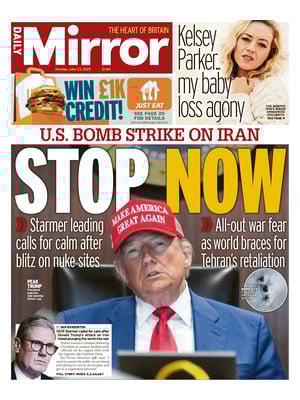 Prima Pagina "Daily Mirror"