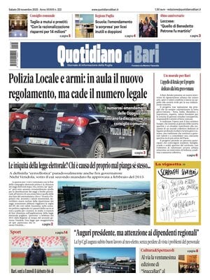 Prima Pagina "Quotidiano di Bari"