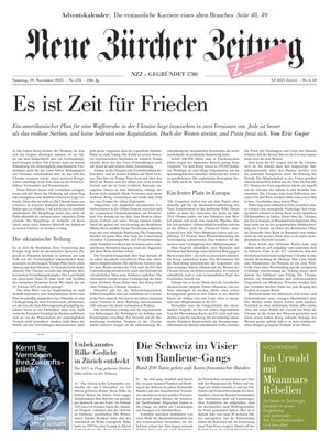 Prima Pagina "NZZ (Neue Zürcher Zeitung)"