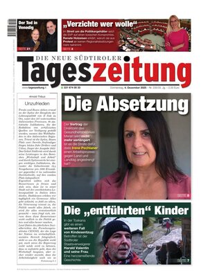 Prima Pagina "Die Neue Südtiroler Tageszeitung"