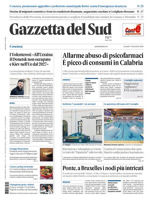 Prima Pagina "Gazzetta del Sud (Cosenza)"
