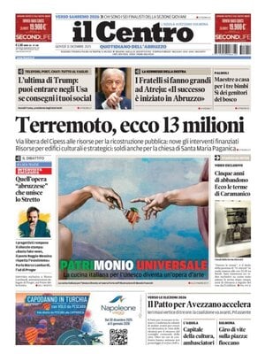 Prima Pagina "Il Centro (L'Aquila)"