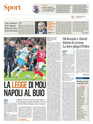 Prima Pagina "Il Gazzettino SPORT"