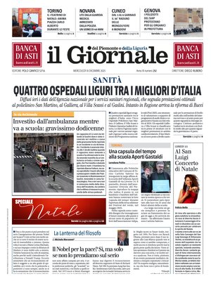 Prima Pagina "Il Giornale del Piemonte e della Liguria"