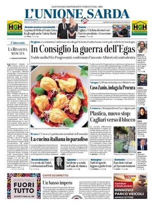 Prima Pagina "L'Unione Sarda"