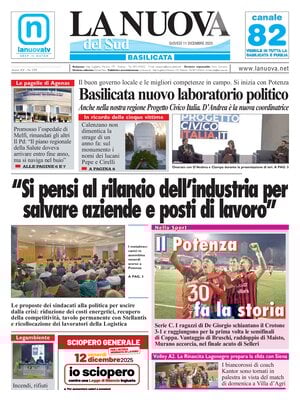 Prima Pagina "La Nuova del Sud (Basilicata)"