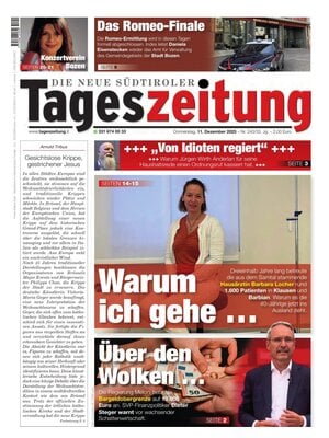 Prima Pagina "Die Neue Südtiroler Tageszeitung"