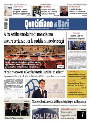 Prima Pagina "Quotidiano di Bari"