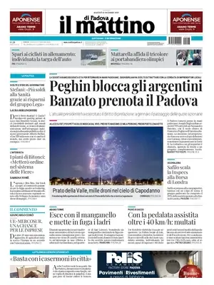 Prima Pagina "Il Mattino di Padova"