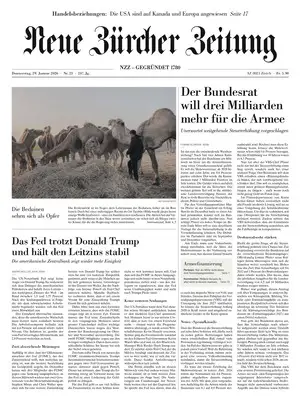 Prima Pagina "NZZ (Neue Zürcher Zeitung)"