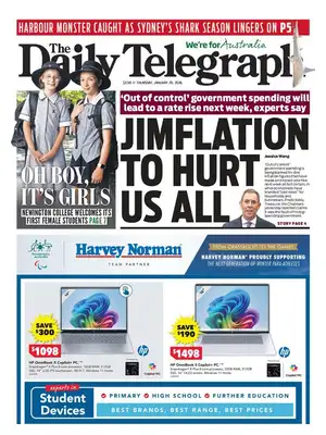 Prima Pagina "The Daily Telegraph (Sydney)"