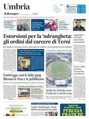Prima Pagina "Il Messaggero | Umbria"