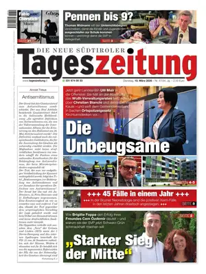 Prima Pagina "Die Neue Südtiroler Tageszeitung"