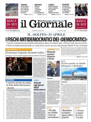 Prima Pagina "Il Giornale del Piemonte e della Liguria"