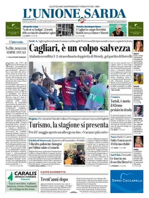 Prima Pagina "L'Unione Sarda"