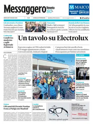 Prima Pagina "Messaggero Veneto | Pordenone"