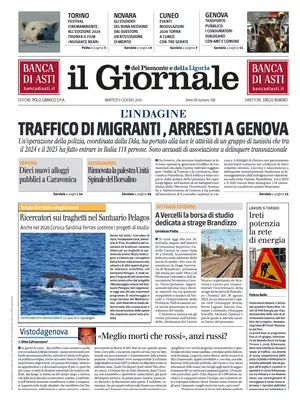 Prima Pagina "Il Giornale del Piemonte e della Liguria"