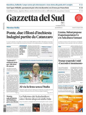 Prima Pagina "Gazzetta del Sud | Messina"