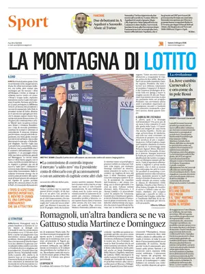 Prima Pagina "Il Messaggero SPORT"