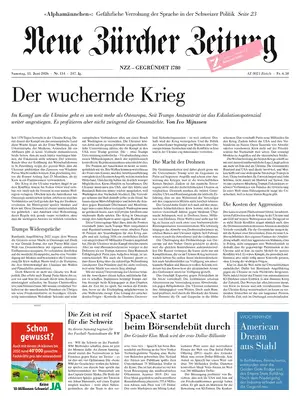 Prima Pagina "NZZ | Neue Zürcher Zeitung"