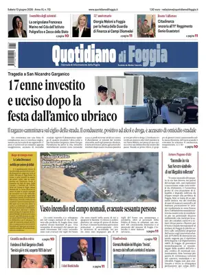 Prima Pagina "Quotidiano di Foggia"