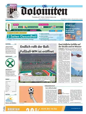 Prima Pagina "Dolomiten"