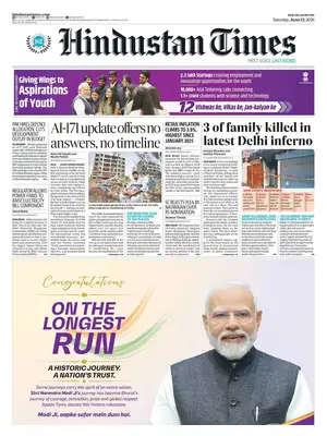 Prima Pagina "Hindustan Times"