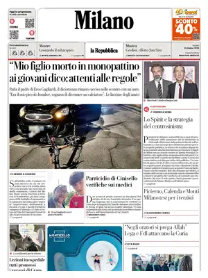 Prima Pagina "La Repubblica | Milano"