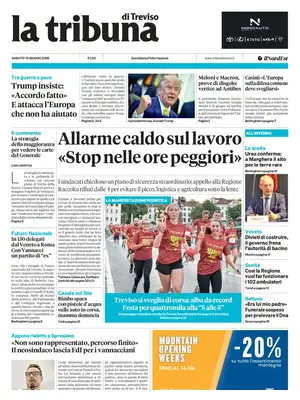 Prima Pagina "La Tribuna di Treviso"