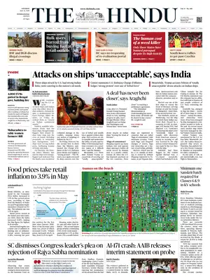 Prima Pagina "The Hindu"