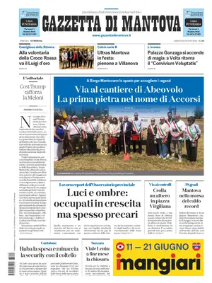 Prima Pagina "Gazzetta di Mantova"