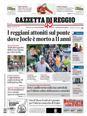 Prima Pagina "Gazzetta di Reggio"