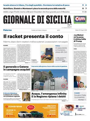 Prima Pagina "Giornale di Sicilia | Palermo"