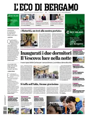 Prima Pagina "L'Eco di Bergamo"