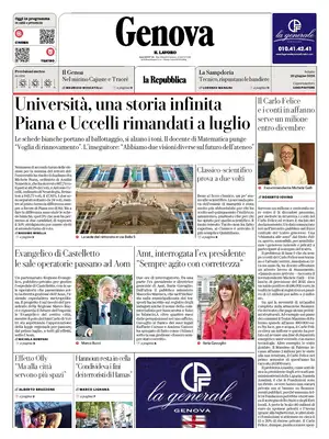 Prima Pagina "La Repubblica | Genova"