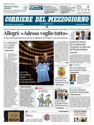 Prima Pagina "Corriere del Mezzogiorno | Campania"
