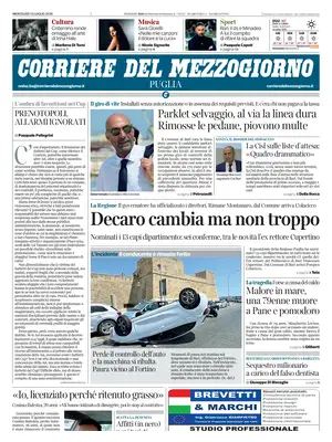 Prima Pagina "Corriere del Mezzogiorno | Puglia"