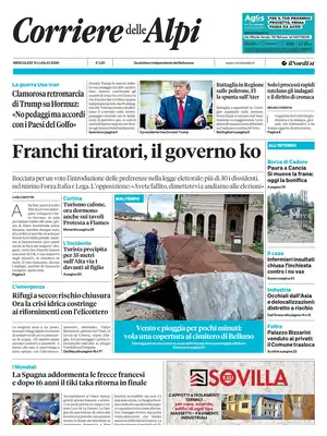 Prima Pagina "Corriere delle Alpi | Belluno"