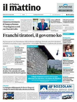 Prima Pagina "Il Mattino di Padova"