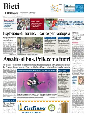 Prima Pagina "Il Messaggero | Rieti"