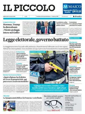 Prima Pagina "Il Piccolo | Gorizia e Monfalcone"