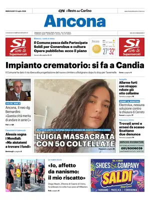 Prima Pagina "Il Resto del Carlino | Ancona"