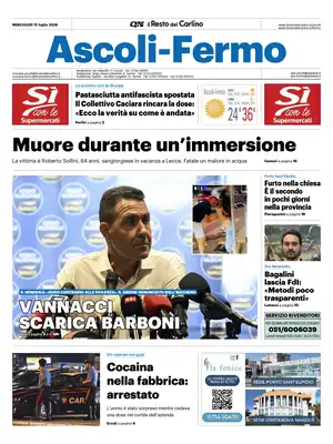 Prima Pagina "Il Resto del Carlino | Ascoli - Fermo"