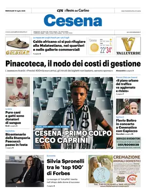 Prima Pagina "Il Resto del Carlino | Cesena"