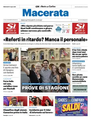 Prima Pagina "Il Resto del Carlino | Macerata"